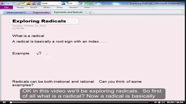 Exploring radicals