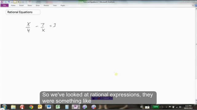 PreCalc11: LG10/11- Rational Equations