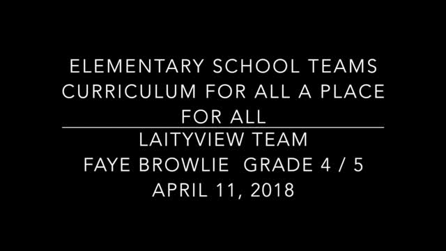 School Teams Laityview Elementary Faye Brownlie "Point of View" April 11, 2018